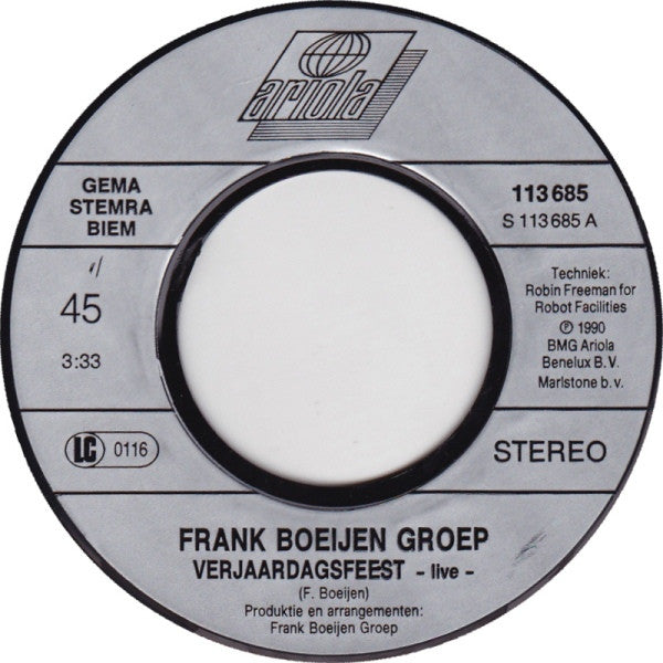 Frank Boeijen Groep - Verjaardagsfeest - Live 33623 Vinyl Singles Goede Staat