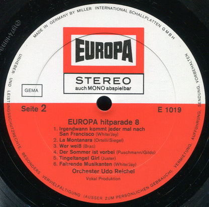 Orchester Udo Reichel - Europa Hitparade 8 (LP) 42064 Vinyl LP Goede Staat