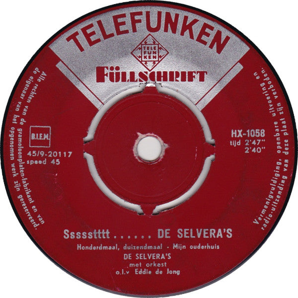 Selvera's - Attentie De Selvera's (EP) Vinyl Singles EP Hoes: Generic