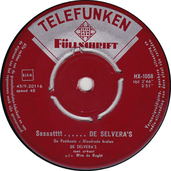 Selvera's - Attentie De Selvera's (EP) Vinyl Singles EP Hoes: Generic