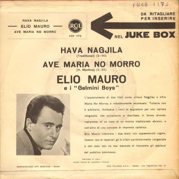 Elio Mauro - Hava Nagjila 24351 Vinyl Singles Goede Staat