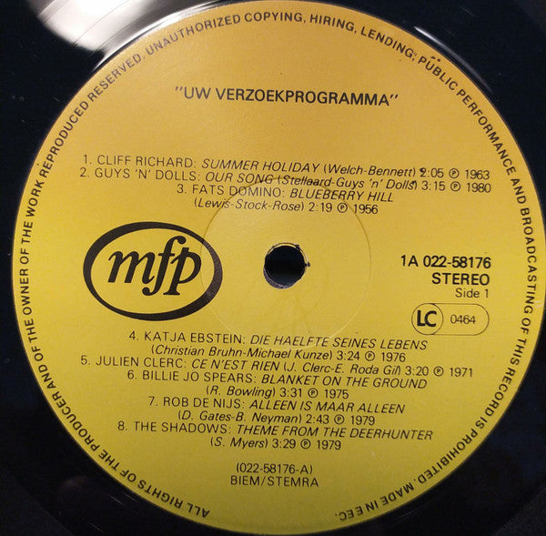 Various - Uw Verzoekprogramma 2 (LP) 42248 Vinyl LP Goede Staat