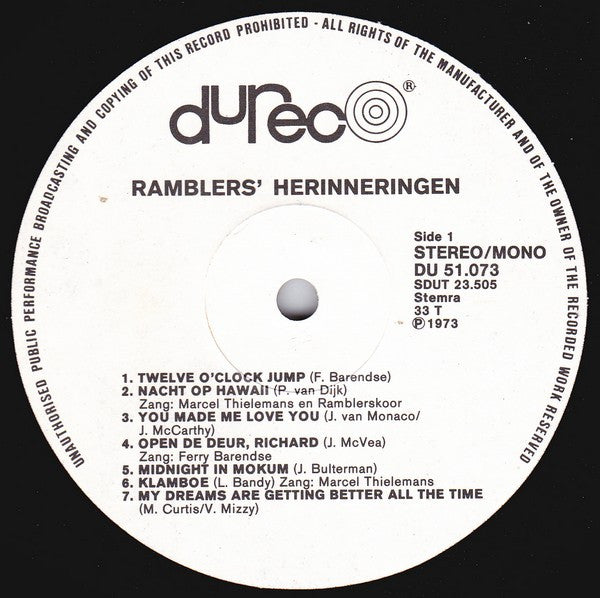 Ramblers - Ramblers' Herinneringen (LP) 48974 Vinyl LP Goede Staat