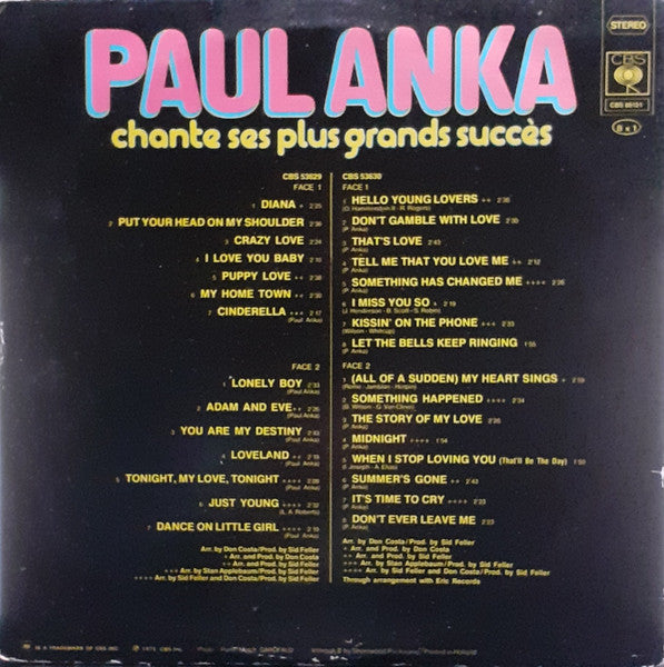 Paul Anka - Chante Ses Plus Grands Succès (LP) 41303 Vinyl LP Goede Staat