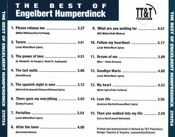 Engelbert Humperdinck - The Best Of (CD) Compact Disc Goede Staat