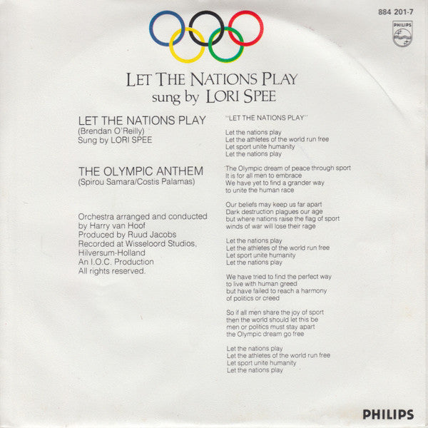 Lori Spee - Let The Nations Play 22444 Vinyl Singles Goede Staat