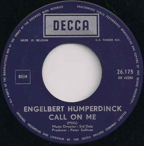 Engelbert Humperdinck - A Man Without Love 15732 19189 Vinyl Singles Hoes: Generic