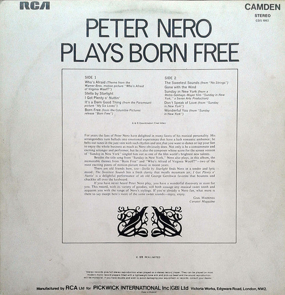 Peter Nero - Peter Nero Plays Born Free And Others (LP) 41307 Vinyl LP Goede Staat