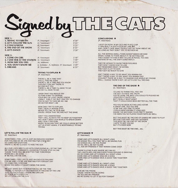 Cats - Signed By The Cats (LP) 42969 Vinyl LP Goede Staat