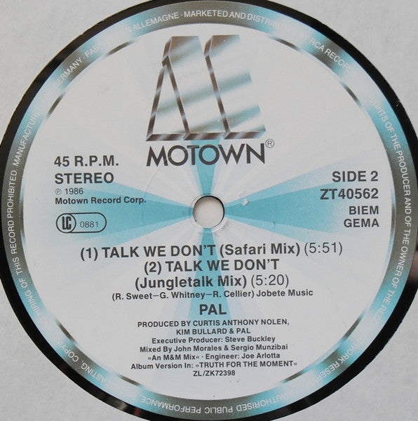 Pal - Talk We Don't (Maxi-Single)  42231 Maxi-Singles Goede Staat