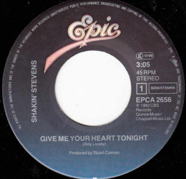 Shakin' Stevens - Give Me Your Heart Tonight 22375 Vinyl Singles Goede Staat