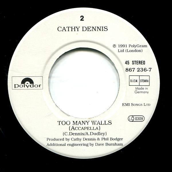 Cathy - Cathy Dennis Too Many Walls 12328 Vinyl Singles Goede Staat