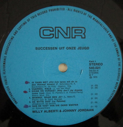 Willy Alberti en Johnny Jordaan - Successen Uit Onze Jeugd (LP) 43403 Vinyl LP Goede Staat