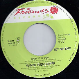 Winni Wendorff, Dance Reaction - Baby It's You 09945 Vinyl Singles Goede Staat