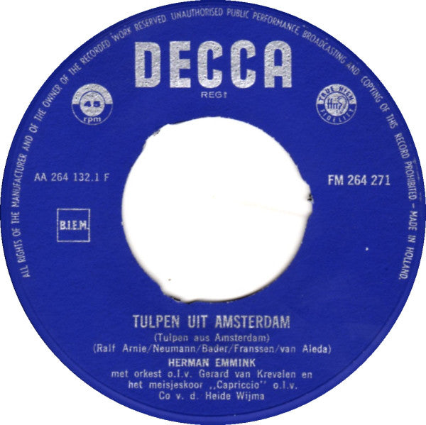 Herman Emmink - Tulpen Uit Amsterdam 29516 Vinyl Singles Goede Staat