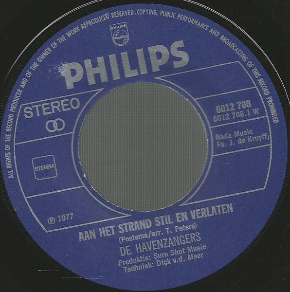 Havenzangers - Aan Het Strand Stil En Verlaten 13027 Vinyl Singles Goede Staat