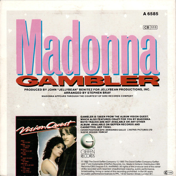 Madonna - Gambler 35397 Vinyl Singles Goede Staat