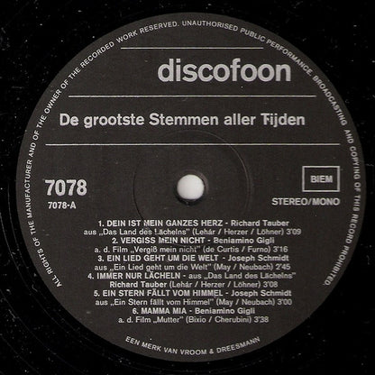 Various - De Grootste Stemmen Aller Tijden (LP) 44385 Vinyl LP Goede Staat