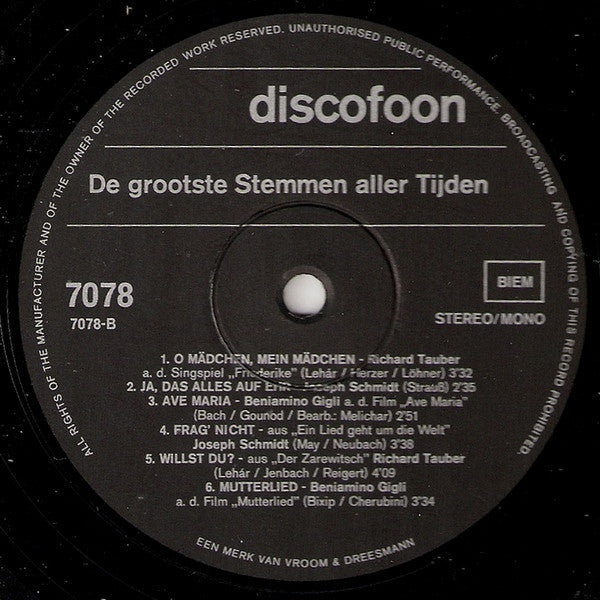 Various - De Grootste Stemmen Aller Tijden (LP) 44385 Vinyl LP Goede Staat