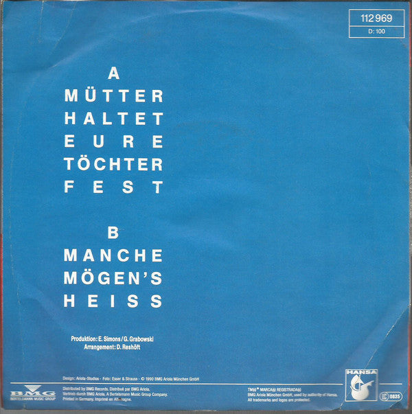 Klaus Densow - Mütter Haltet Eure Töchter Fest 27473 Vinyl Singles Goede Staat