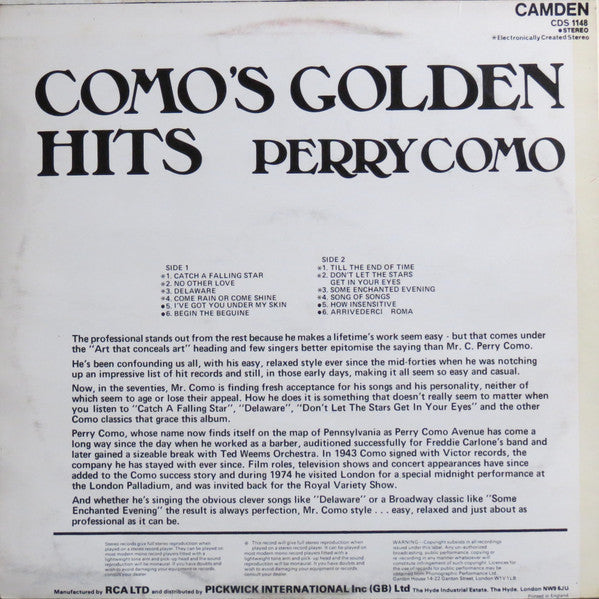 Perry Como - Como's Golden Hits (LP) 42130 Vinyl LP Goede Staat