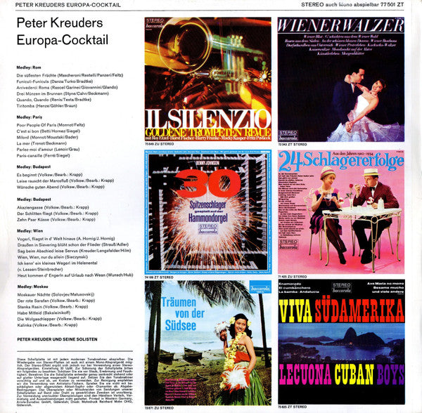 Peter Kreuder Und Seine Solisten - Peter Kreuders Europa-Cocktail (LP) Vinyl LP Goede Staat