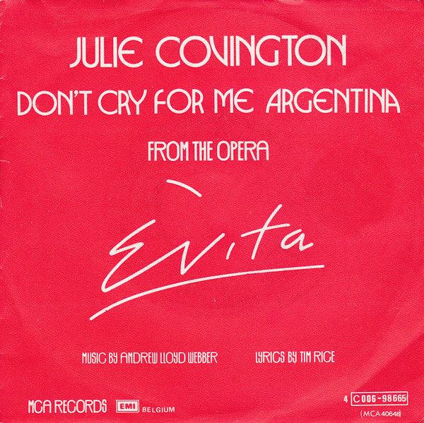 Julie Covington - Don't Cry For Me Argentina 25394 Vinyl Singles Goede Staat