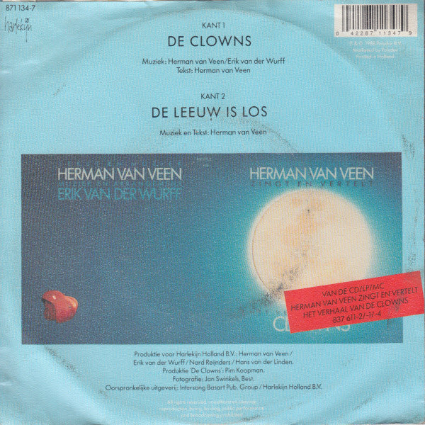 Herman van Veen - De Clowns 24157 Vinyl Singles Goede Staat