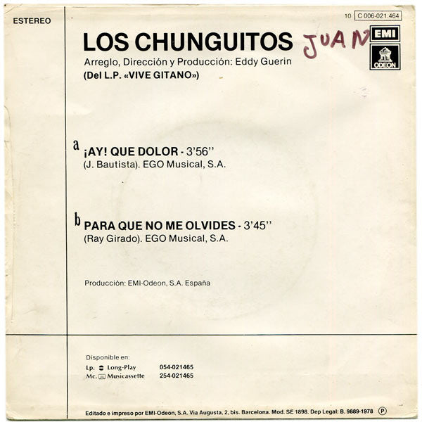 Los Chunguitos - ¡Ay! Que Dolor 12060 Vinyl Singles Goede Staat