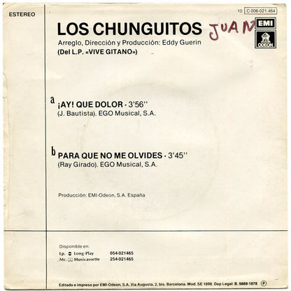 Los Chunguitos - ¡Ay! Que Dolor 12060 Vinyl Singles Goede Staat