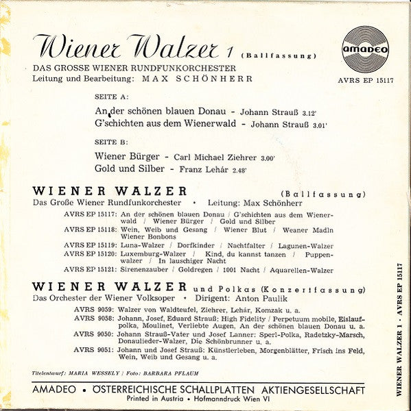 Das Große Wiener Rundfunkorchester - Wiener Walzer 1 (Ballfassung) (EP) 32644 Vinyl Singles EP Goede Staat