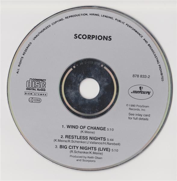 Scorpions - Wind Of Change (CD) Compact Disc Goede Staat