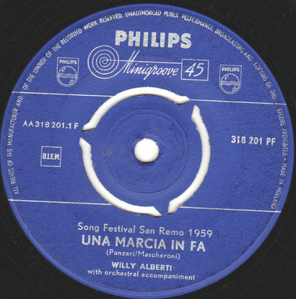 Willy Alberti - Una Marcia In Fa 14260 23072 14294 17885 16354 Vinyl Singles Goede Staat