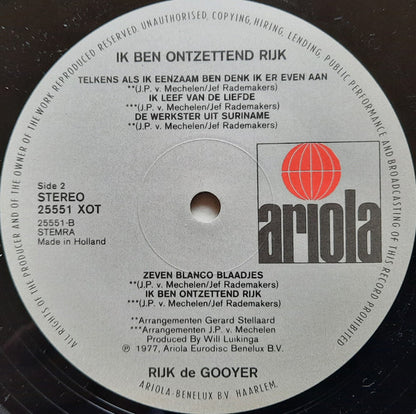 Rijk de Gooyer ‎– Ik Ben Ontzettend Rijk (LP) 46669 Vinyl LP Goede Staat