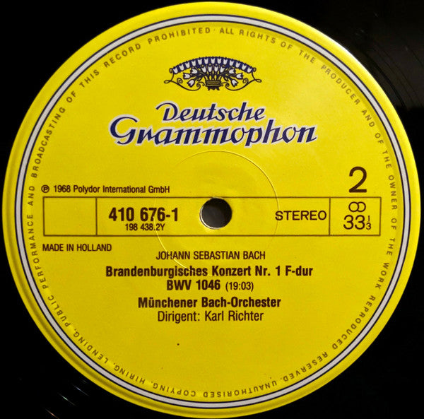 Johann Sebastian Bach - Karl Richter - Brandenburgische Konzerte 1·3·6 (LP) 48699 Vinyl LP Goede Staat