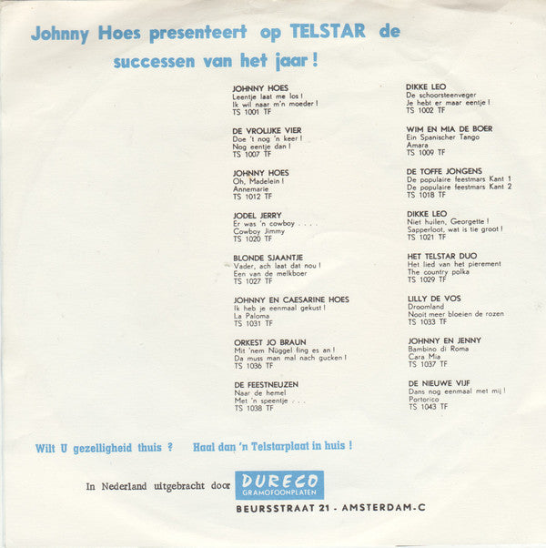 Johnny Hoes - En Van je Hoempa 31740 Vinyl Singles Goede Staat