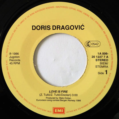 Doris Dragovic - Love Is Fire 21472 Vinyl Singles Goede Staat