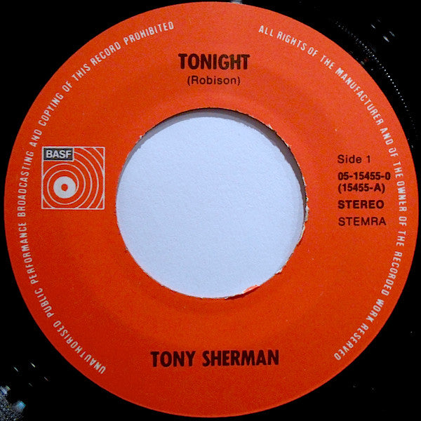 Tony Sherman - Tonight 33900 Vinyl Singles Goede Staat