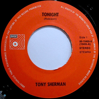 Tony Sherman - Tonight 33900 Vinyl Singles Goede Staat