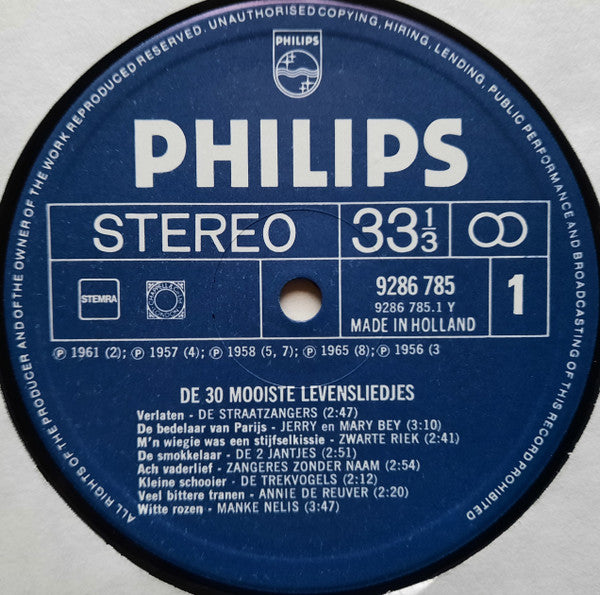 Various - De 30 Mooiste Levensliedjes (LP) 51335 Vinyl LP Dubbel Goede Staat