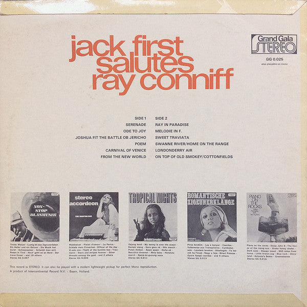 Jack First - Jack First Salutes Ray Conniff (LP) 41475 Vinyl LP Goede Staat