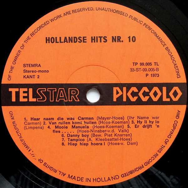 Various - 16 Hollandse Hits Nr. 10 (LP) 41191 Vinyl LP Goede Staat