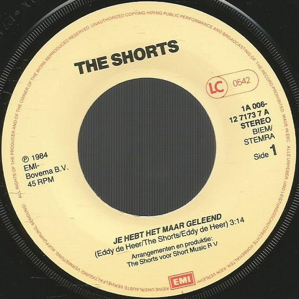 Shorts - Je Hebt Het Maar Geleend 15489 Vinyl Singles Goede Staat