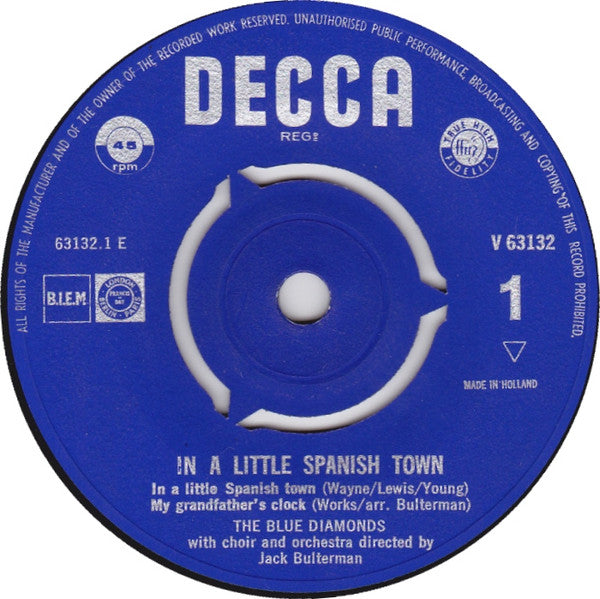 Blue Diamonds - In A Little Spanish Town (EP) 28392 Vinyl Singles EP Goede Staat ++