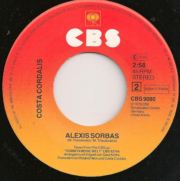 Costa Cordalis - Das Alte Lied Von Helena 32152 Vinyl Singles Goede Staat