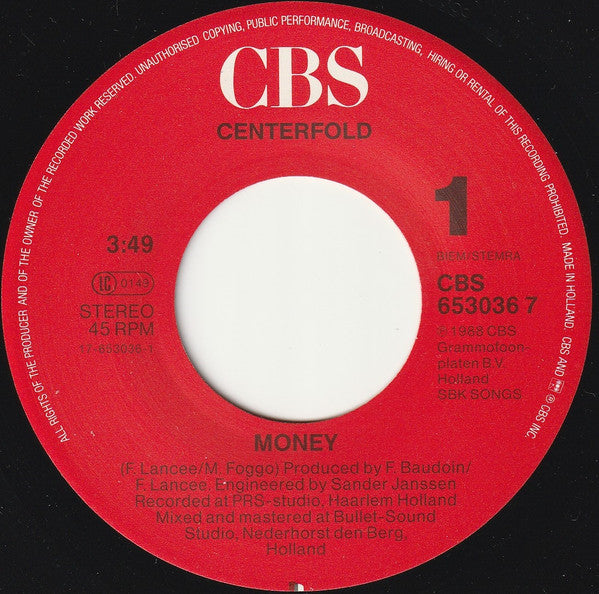 Centerfold - Money 18067 Vinyl Singles Goede Staat