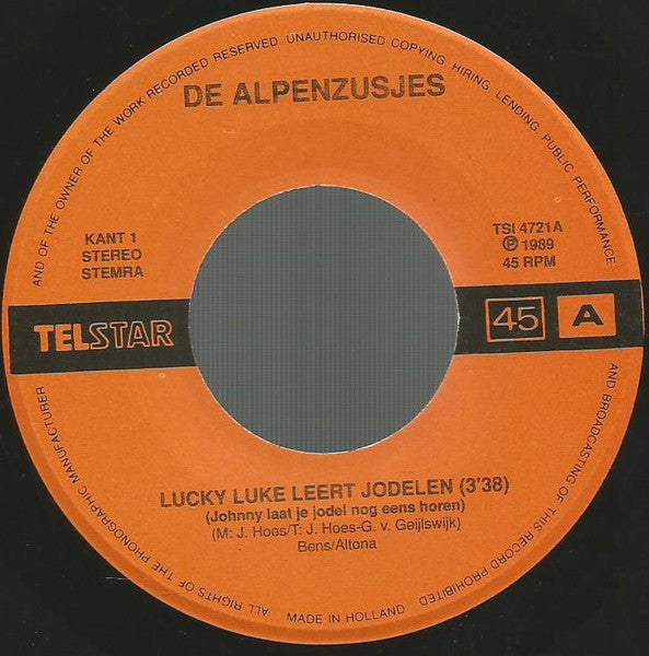 Alpenzusjes - Lucky Luke Leert Jodelen 29006 Vinyl Singles Goede Staat