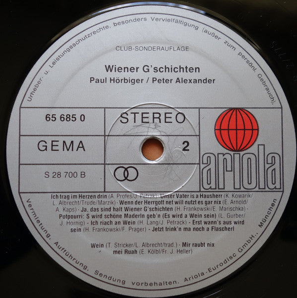 Paul Hörbiger / Peter Alexander - Wiener G'schichten (LP) 44380 Vinyl LP Goede Staat