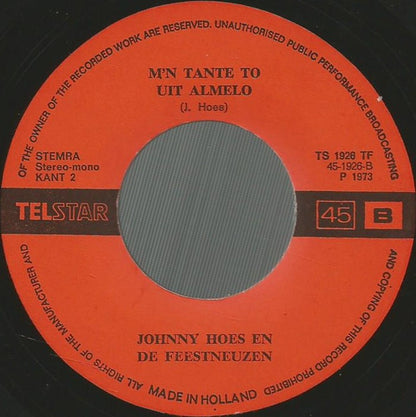 Johnny Hoes En De Feestneuzen - Jongens, 't Is Zo Fijn! 32082 Vinyl Singles Goede Staat