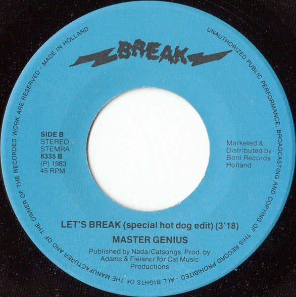 Master Genius - Let's Break 03460 Vinyl Singles Goede Staat